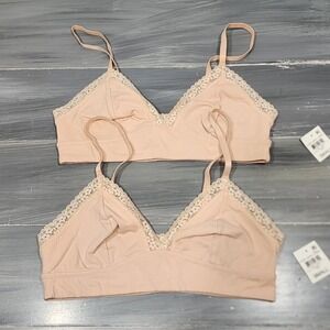 Jenni Wide Lace Bralette Chai Small Soft Casual Feminine Set of 2